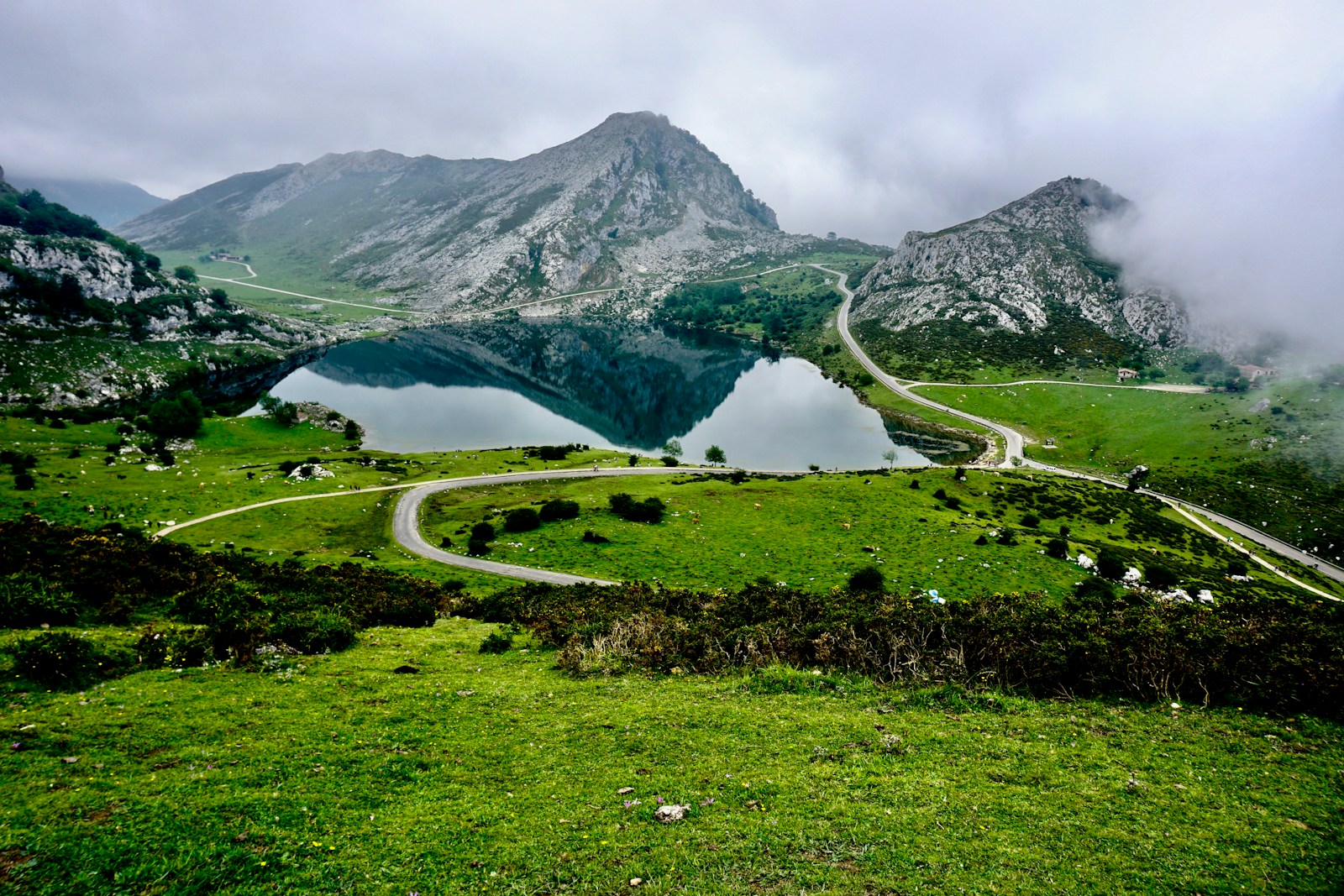 Northern Spain Bike Tours lake near hills